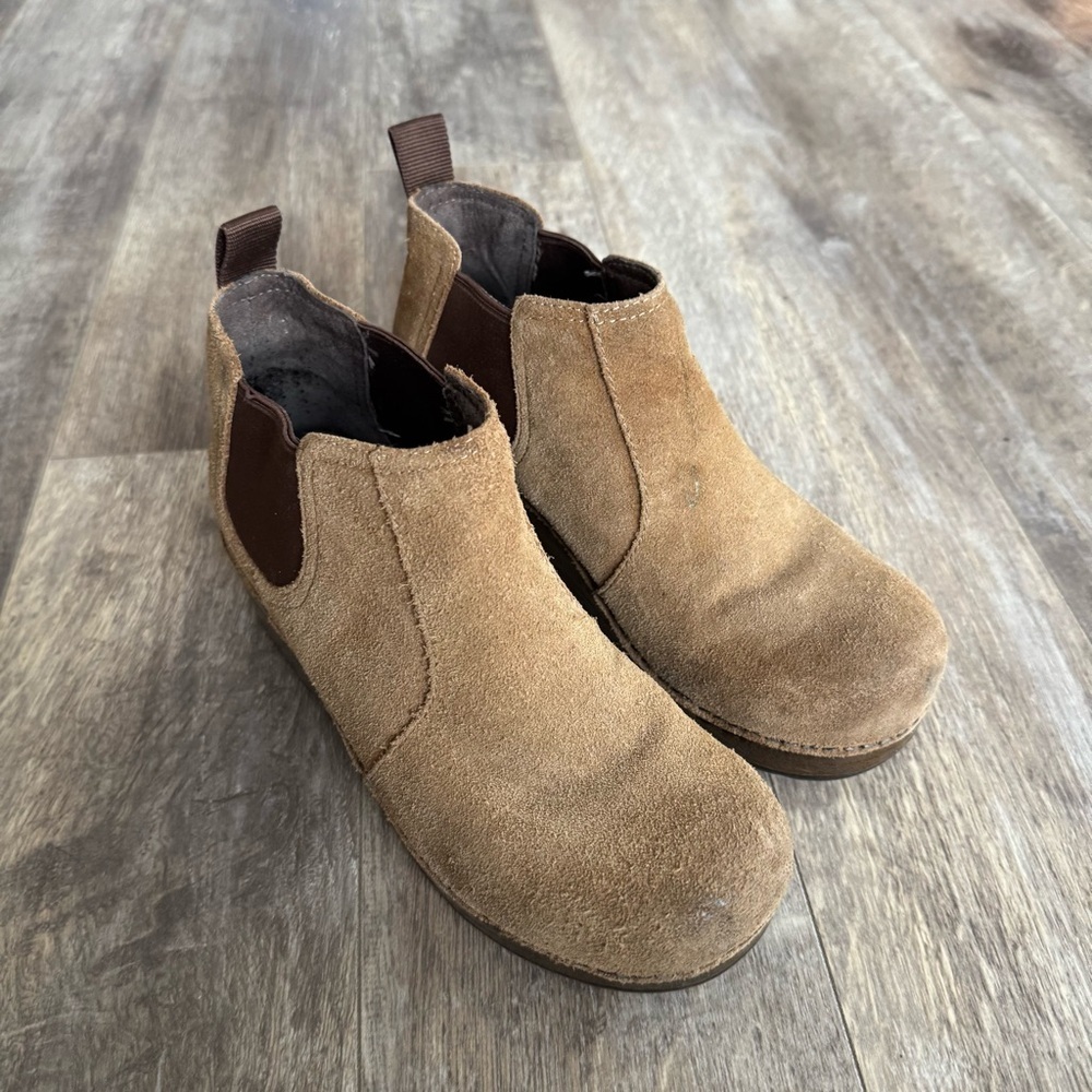 Dansko Tan Suede Clog Ankle Boots - Size 36